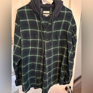 American Eagle Hooded Flannel